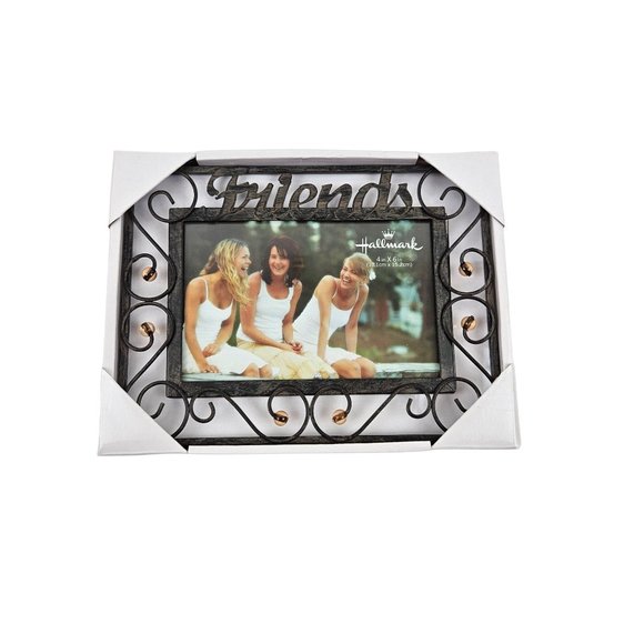 Hallmark Friends Metal Picture Frame 4x6 Beaded Decorative Table Top Home Decor - Picture 2 of 8